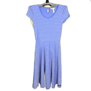Matilda Jane Exploration Dress, Women's Sz XS, Periwinkle Blue & Gray Stripes
